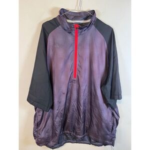 Levelwear Mens Short Sleeve Quarter Zip Windbreaker Purple XXL